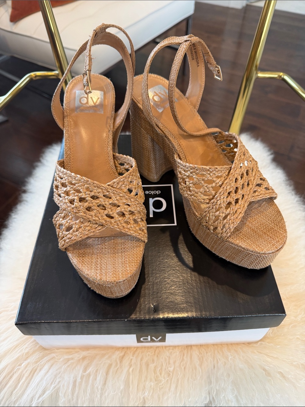 DV by Dolce Vita Whisora - Woven Tan Platform Sandals